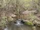Scenic creek with mossy rocks and lush greenery, adding natural beauty to the property at 905 Attaway Rd, Bowdon, GA 30108