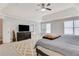 Spacious main bedroom with walk-in closet, TV, and large windows at 5143 Micaela Way, Duluth, GA 30096