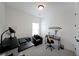 Home office space offers plenty of room for two desks with carpet, light and view of yard at 518 Newstead Way, Woodstock, GA 30188