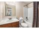 Bathroom featuring a single vanity and a bathtub with shower at 606 Discovery Ct, Acworth, GA 30102