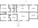 Layout of the first floor features bedrooms, bathrooms, kitchen, living room, and bonus room at 6884 Stephens Dr, Rex, GA 30273