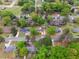 Overhead aerial view of the home showcasing the yard, landscaping, and convenient parking at 126 Washington St, Mcdonough, GA 30253