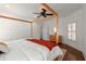 Bright bedroom with hardwood floors, shutters, natural light and ceiling fan at 3180 Ashton Old Rd, Douglasville, GA 30135