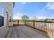 Back deck with a wooden railing and view of the sky at 3750 Lake Haven Way, Atlanta, GA 30349