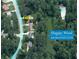 Aerial view of the property's location, pool, recreation club and surrounding neighborhood at 1488 Drayton Woods Dr, Tucker, GA 30084