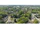 Aerial view of a neighborhood with mature trees and diverse home styles at 308 Reed St, Scottdale, GA 30079
