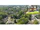 Overhead view and inset of a modern home surrounded by lush greenery in a neighborhood setting at 308 Reed St, Scottdale, GA 30079