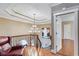 Elegant foyer with a decorative chandelier and staircase at 4231 Carrington Ct, Douglasville, GA 30135