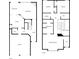 Detailed floor plan showcasing the layout of both floors with labeled rooms and features at 1929 Lake Heights Nw Cir # 2, Kennesaw, GA 30152
