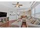 Inviting living room featuring hardwood floors, recessed lighting, and an open floor plan at 1929 Lake Heights Nw Cir # 2, Kennesaw, GA 30152