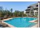 Inviting community pool with ample seating and beautiful landscaping at 6626 Sterling Dr, Sandy Springs, GA 30328