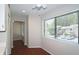 Eat-in kitchen area with hardwood floors, big window and view, and neutral wall paint at 2929 Torreya Se Way, Marietta, GA 30067