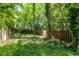 View of a backyard featuring lush greenery and a wooden fence at 966 Blue Ridge Ne Ave, Atlanta, GA 30306