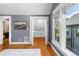 Cozy bedroom with hardwood floors, walk-in closet, and doorway views to office space at 966 Blue Ridge Ne Ave, Atlanta, GA 30306