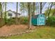 Backyard featuring a storage shed, green grass, mature trees, and landscaping at 1027 Kirkwood Se Ave, Atlanta, GA 30316