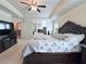 This spacious main bedroom boasts a tray ceiling, ceiling fan, and easy access to the living spaces at 404 After Glow Smt, Canton, GA 30114