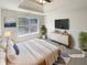 Calming main bedroom with tray ceilings, large windows, and modern décor at 501 Fable Ln, Canton, GA 30114