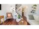 Stylish living room with hardwood floors, comfortable seating, and an elegant staircase at 377 Ralph Mcgill Ne Blvd # H, Atlanta, GA 30312