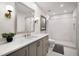 Bright bathroom featuring updated vanity with quartz countertops, and walk-in shower at 850 Piedmont Ne Ave # 1206, Atlanta, GA 30308