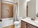 Bathroom with marble sink top, bathtub and shower at 359 Woodridge Pass, Canton, GA 30114