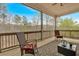 Relaxing screened-in porch with ceiling fan, offering an outdoor retreat with forest backdrop at 359 Woodridge Pass, Canton, GA 30114