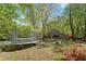 Large backyard with green grass and recreational equipment, set among mature trees at 5269 Blue Grass Ln, Sugar Hill, GA 30518