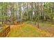 Fenced backyard with a shed, providing extra space for storage and play at 7660 Brentwood Ct, Cumming, GA 30040