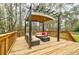 Outdoor deck with cushioned patio furniture and overhead awning at 7660 Brentwood Ct, Cumming, GA 30040