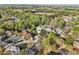 Aerial view of a home nestled among trees in a neighborhood, pinpointed by a location marker at 2305 Stonevalley Ct, Cumming, GA 30041