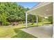 Covered patio overlooks the lush backyard, a peaceful retreat for outdoor living and enjoyment at 5480 Beaver Ridge Drive Dr, Cumming, GA 30040