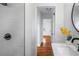 Modern bathroom features sleek white subway tile and black faucet at 1386 Sandy Ln, Decatur, GA 30032