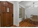 View of the elegant front door and an inviting dining area at 1386 Sandy Ln, Decatur, GA 30032
