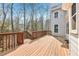 Wood deck provides outdoor space with access to the home and a backyard view at 3887 Hickory Manor Dr, Suwanee, GA 30024