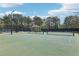 Two community pickleball courts with nets, benches, and lighting, providing a recreational space for residents to enjoy at 3887 Hickory Manor Dr, Suwanee, GA 30024