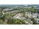 Panoramic aerial shot displays a residential neighborhood enveloped by mature trees and green landscape at 2172 Misty Brook Ct, Buford, GA 30519