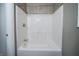 Bathroom featuring a fiberglass tub and shower at 1753 Thomas Ter, Decatur, GA 30032