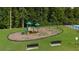 Community playground with slides, swings, and seating, set against a backdrop of lush greenery at 312 Amble Side, Mcdonough, GA 30252