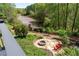 Backyard showcasing the fire pit and beautiful landscape scenery, perfect for outdoor relaxation and gatherings at 1450 Chadberry Way, Lawrenceville, GA 30043
