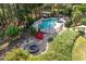 Backyard featuring a pool, hot tub, and fire pit area, perfect for outdoor gatherings and relaxation at 1450 Chadberry Way, Lawrenceville, GA 30043