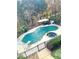 Backyard pool covered, featuring a spa and outdoor seating, surrounded by mature trees and greenery at 1450 Chadberry Way, Lawrenceville, GA 30043