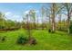 Expansive backyard featuring lush green grass and mature trees for privacy and beauty at 392 Beranda Cir, Douglasville, GA 30134
