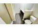 A bathroom showcasing a walk-in shower, soaking tub, double sink vanity, and modern design elements at 4134 Rogers Creek Ct # 41, Duluth, GA 30096