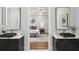 Dual vanities create this jack-and-jill bathroom situated between bedrooms at 1604 Niskey Lake Sw Rd, Atlanta, GA 30331