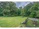 Spacious backyard with lush green lawn, mature trees, and privacy fence at 3442 Inns Brook Way, Snellville, GA 30039