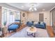 Cozy living room featuring stylish decor, a comfortable sofa, and ample natural light at 3442 Inns Brook Way, Snellville, GA 30039
