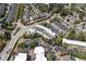Aerial shot of modern townhomes nestled in a lush, green neighborhood setting, offering privacy and convenience at 904 Lenox Ne Blvd, Atlanta, GA 30324