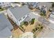An aerial view of the home with a well-maintained backyard and patio area in a desirable neighborhood at 340 Marietta Walk Ln, Marietta, GA 30064