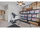 Versatile room with shelves for storage, a treadmill, and exercise bench at 340 Marietta Walk Ln, Marietta, GA 30064