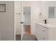 Stylish bathroom featuring a walk-in shower, modern vanity, and neutral color palette at 2740 Flagstone Se Dr, Atlanta, GA 30316