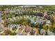 Aerial view of a neighborhood showcasing well-maintained homes and landscaping at 3270 River Summit Trl, Duluth, GA 30097